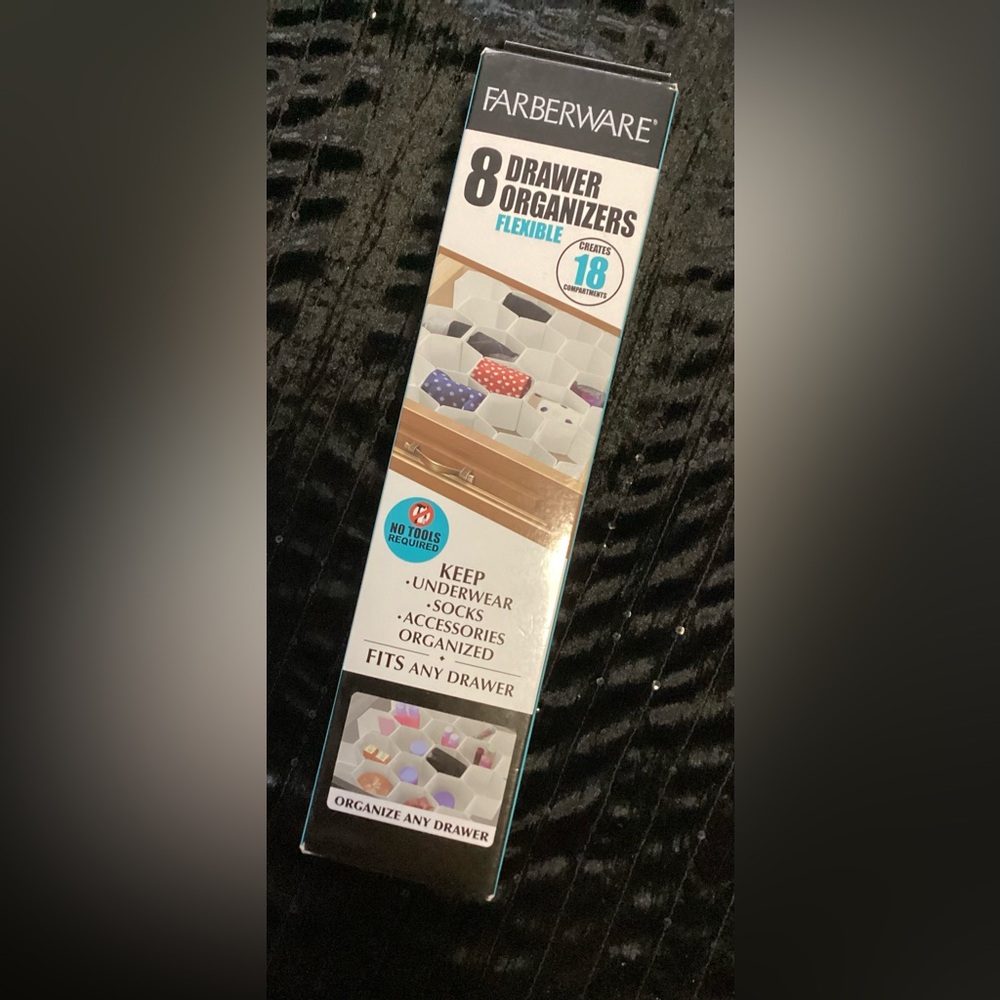 Farberware Flexible Drawer Organizers - White and Gray